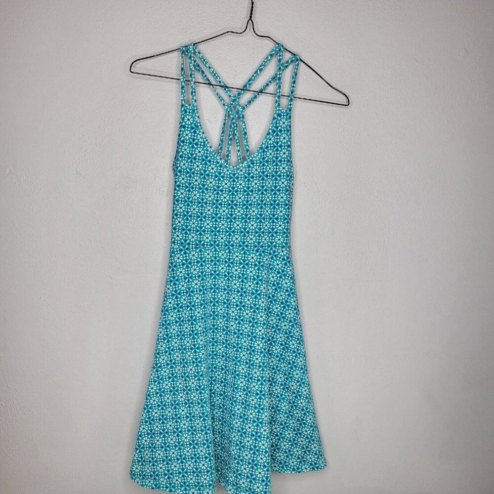 SO Womens Skater Dress Small Blue White Floral Pattern Mini